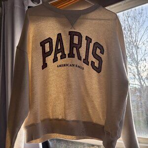American Eagle Fitted Crew Neck 'Paris' Sweater